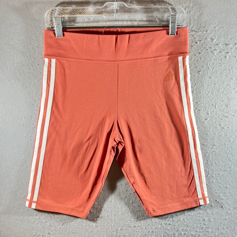 1179 | NWT Adidas 3-Stripes High Waisted Biker Shorts Burnt Orange Womens M